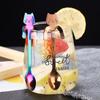 Steel Kitchen Gadget Long Handle Flatware Dessert Spoon Coffee Spoon Teaspoon Stirring Spoons