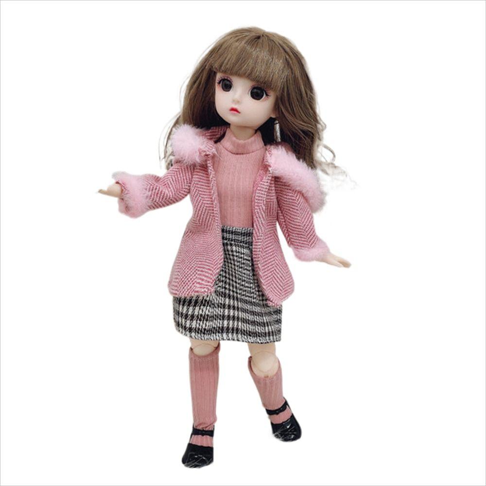 Brown Eyes Girl's Dress Dolls with Clothes Shoes Doll Girl Toy 30cm Bjd Doll  Girl Toys