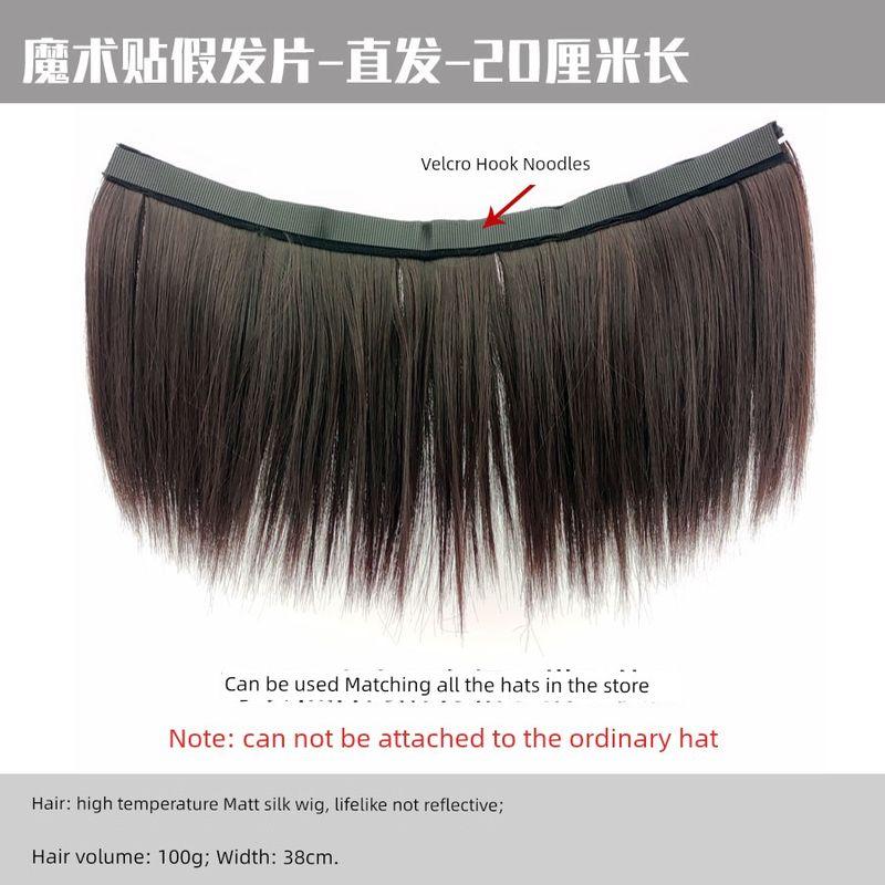 

Spring and Summer Detachable Short Straight Hair Hat Wig Women s Hooded Baseball Cap Fashion Integrated Coloradd Peaked Cap Single wig -20cm short straight hair-dark brown