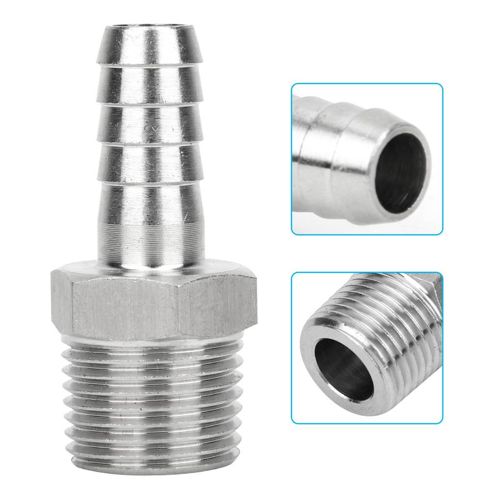 2PCS 1 2in BSPT Male Thread Connector Pipe Fitting Barb Joint Quick Coupling Connector(BSPT 1 2in   10mm )
