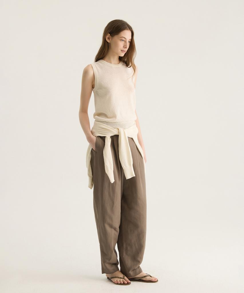 Oteumilkape Linen Sleeveless Knit - Ivory
