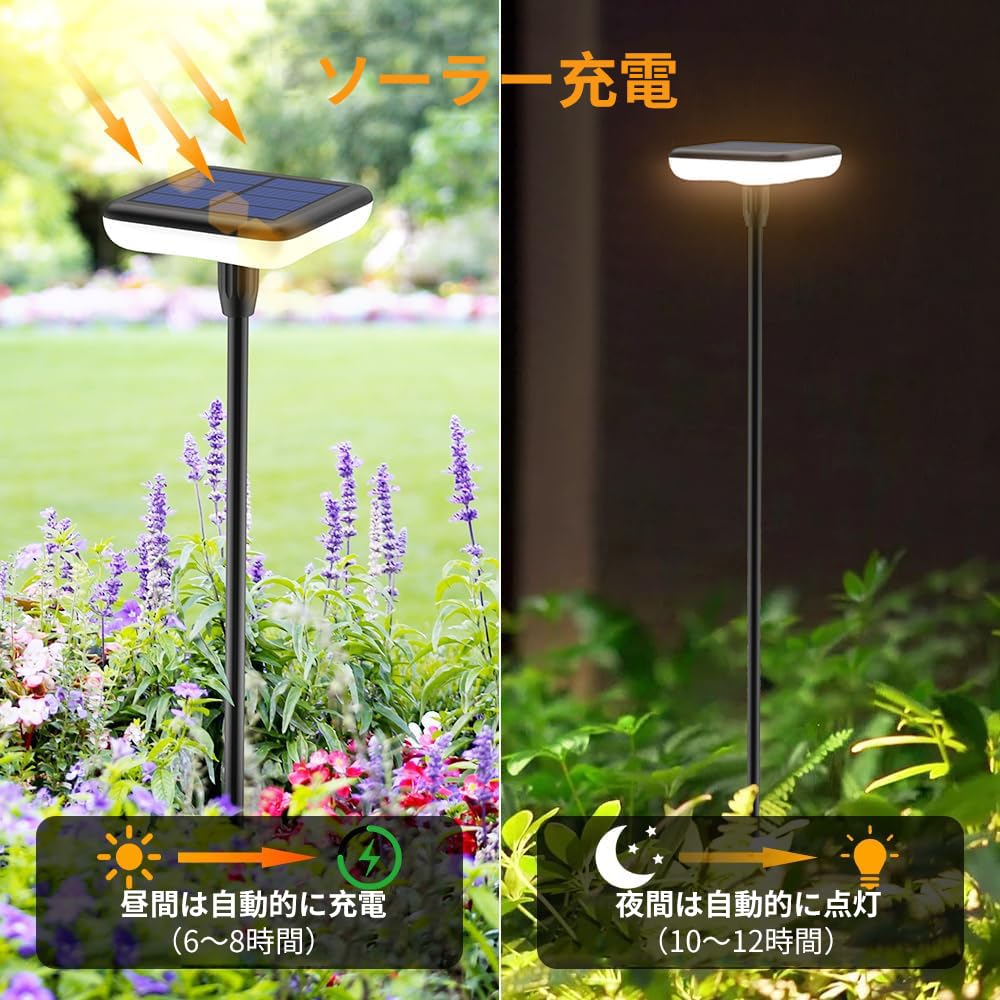 LITNOFAY Solar Outdoor Garden IP65 Automatic Suitable for Parking and Warm Set of 4 Lights, Lights, Stylish, Built-in, Waterproof, Wind-Swaying,