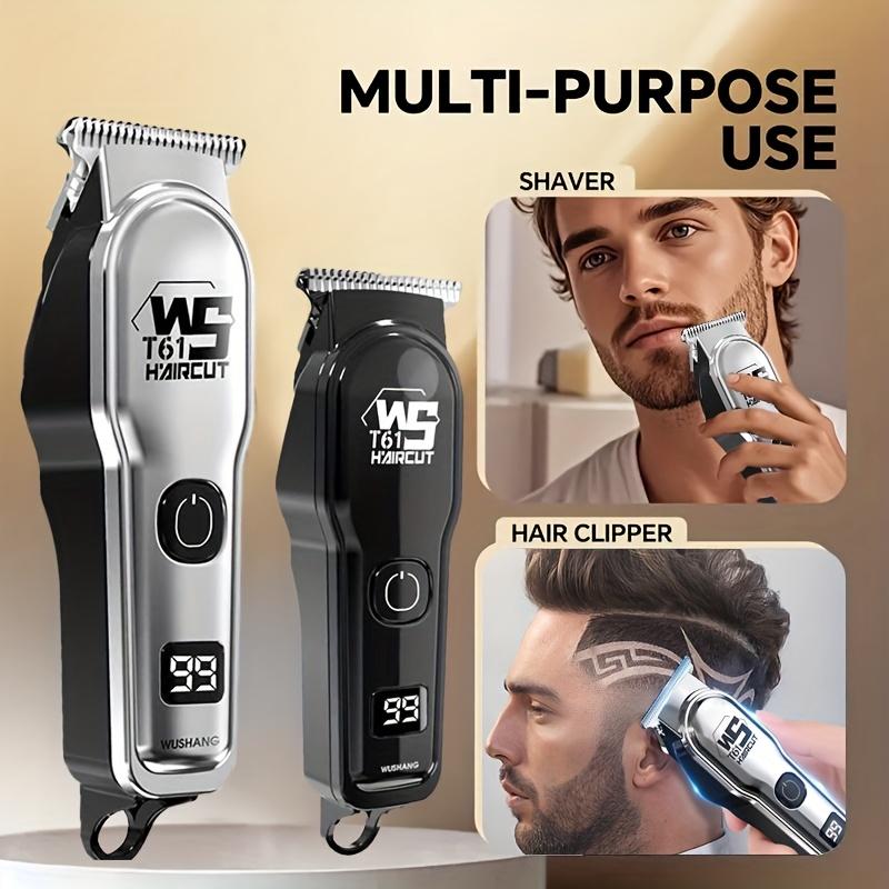 Professional electric hair clipper with limited comb LED digital display USB men's shaving and trimming machine for home use Father's Day