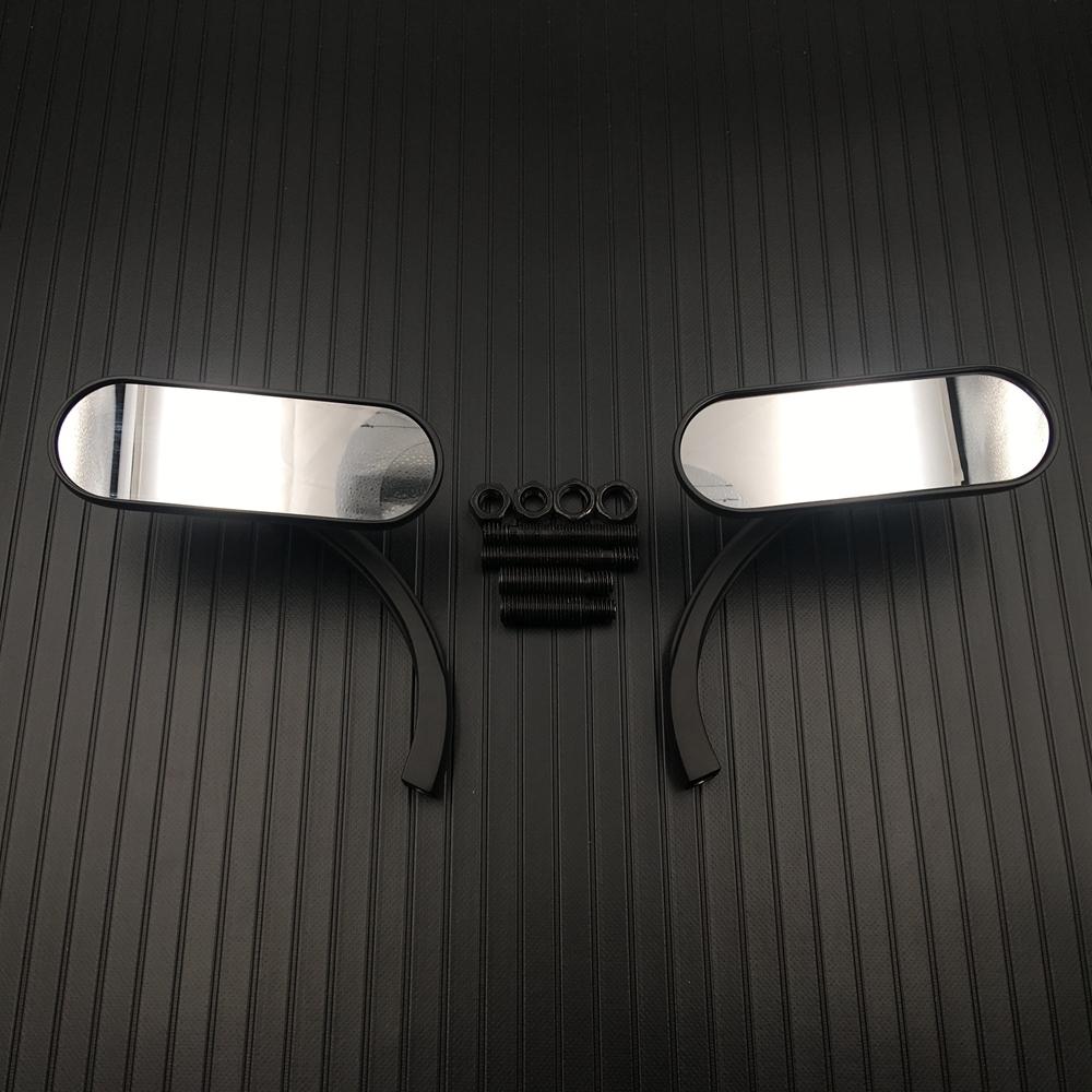 Motorcycle Left +Right Mini Oval Mirror 8mm&10mm Black Mirrors For Harley Touring Electra Glide Dyna Fatboy Softail Sportster XL