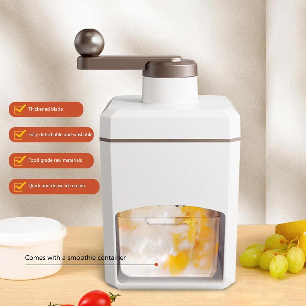 Portable Ice Shaver Chopper Manual Press Snow Cone Smoothie Maker Ice Block Breaking Slush Machine