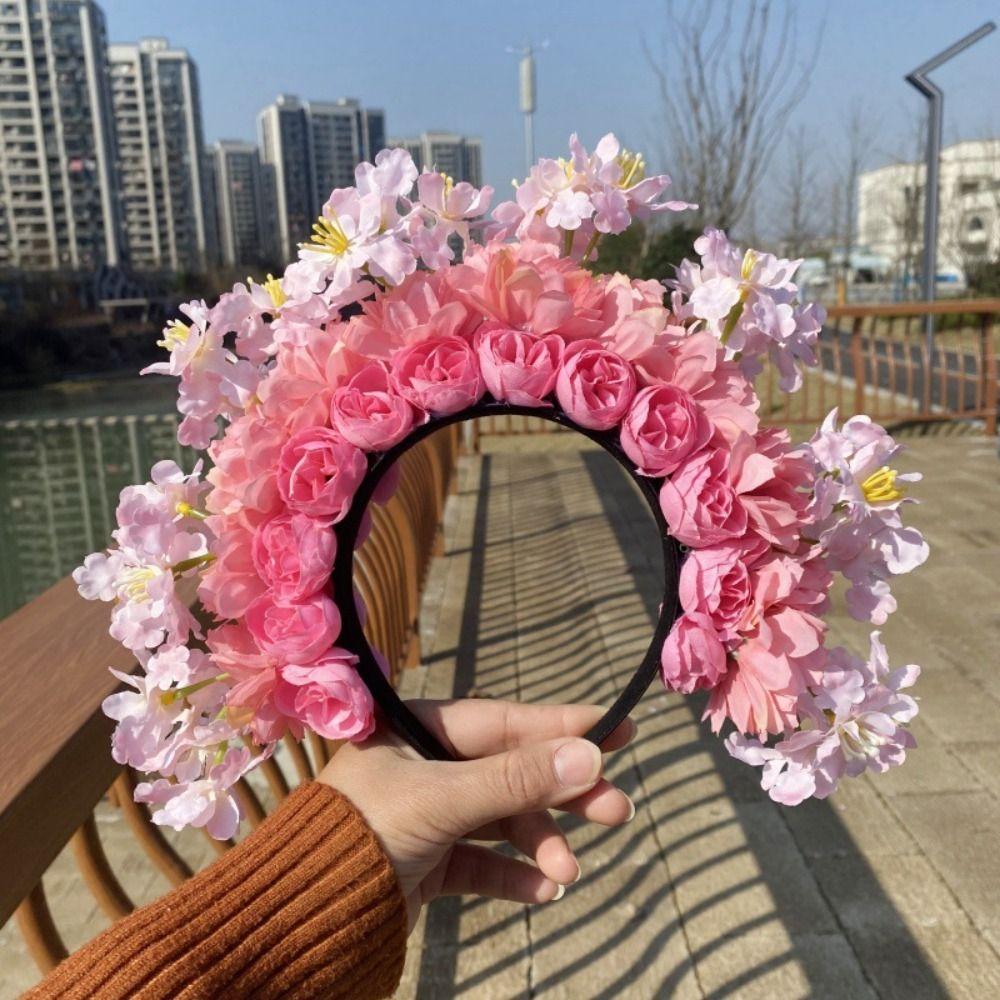 

Cloth Ethnic Style Flower Headband Simulation Flower Women Hair Bands Party фиолетовый