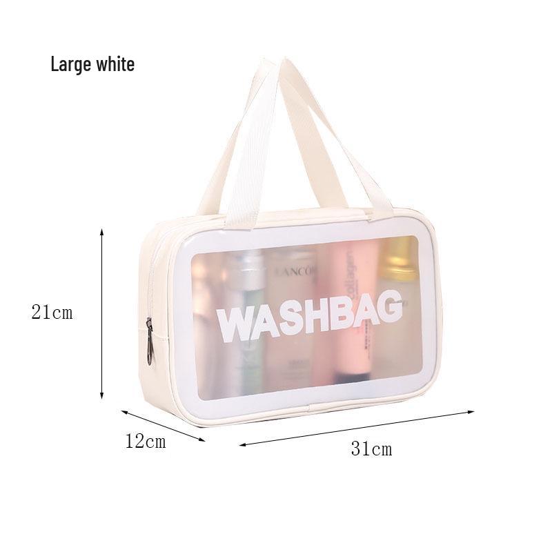 Large Capacity Frosted Waterproof Transparent PU Makeup Bag for Travel & Swimming