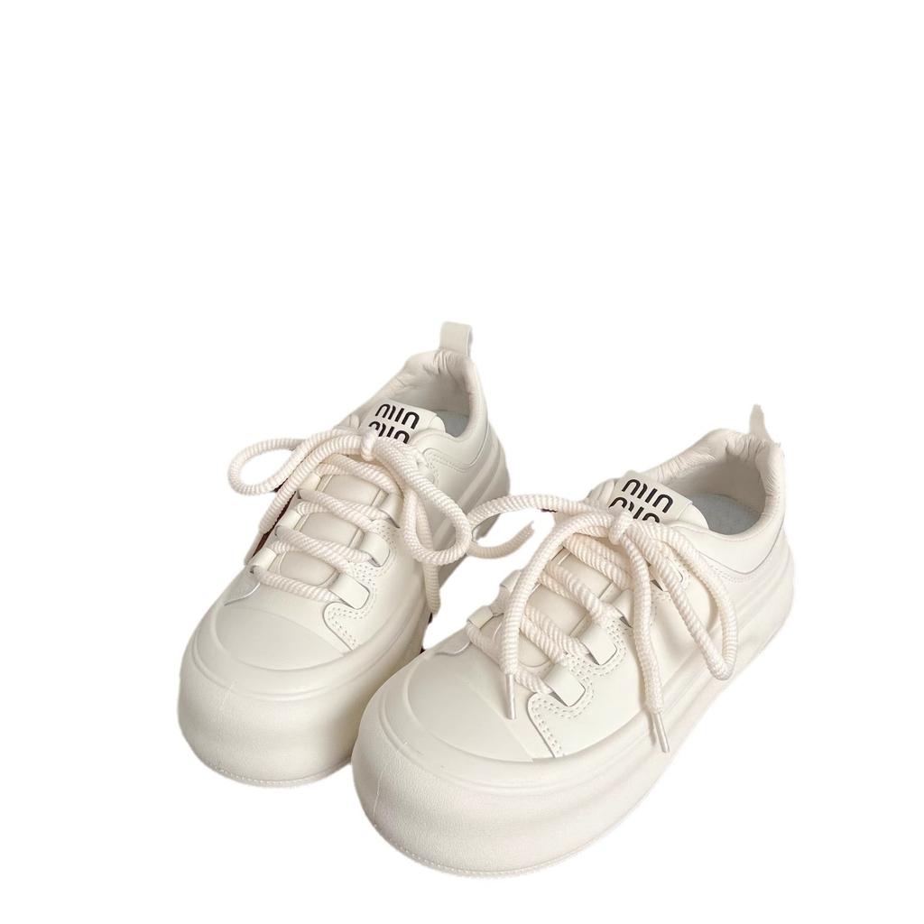 Popular high-end versatile little white shoes niche thick baseplate shoes women's 2025 new spring and autumn super fire sports casual shoes