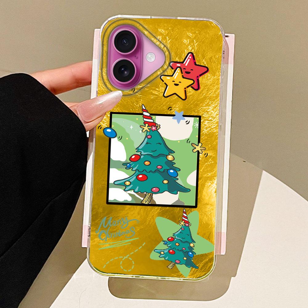 Merry Christmas Elk Tree Girls Women Phone Case for iphone 16 15 14 7 8 Plus 13 11 12 Pro Max X XS XR SE 2022 2020 16e TPU Cover