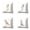Polyester Pillowcase Home Pink Floral Decorative Print Pillowcase 26 English Letter Cushion Cover