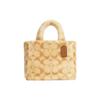 Coach Adjustable Detachable Shoulder Strap Wool Leather Smooth Leather Tote Shopping Bag Women tote Beige Multicolor CM177-IMW6W