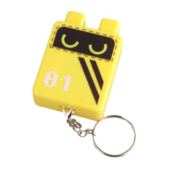 Cartoon Cube Clicker Keychain Toy Stress Relief Decompression Button Fidget Key Ring Hanging Decoration Bag Charm Purse Pendant