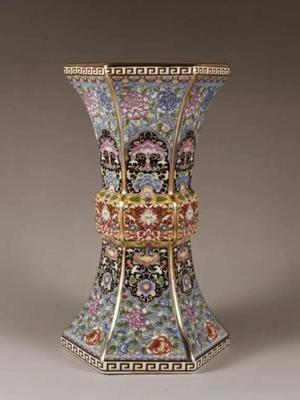 Vaso in ceramica smaltata grande capacità pittura di piante e fiori classico ornamento da tavolo composizione floreale modernasimplicità