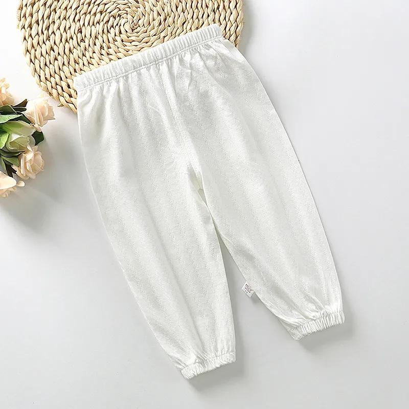 

Весенние и летние детские штаны с защитой от комаров для детей от 1 до 6 лет. Брюки с кондиционером. Пижамы. Шаровары для мальчиков и девочек. Тонкие детские брюки из бамбукового хлопка. 90 белый