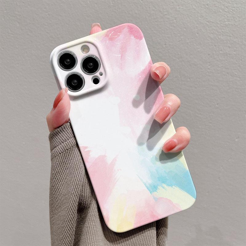 Watercolor Painting Phone Case for iPhone 17 16e 16 15 14 13 12 11 Air Pro Max XS XR XSMax 6 7 8 Plus Glossy Film Hard PC Cover