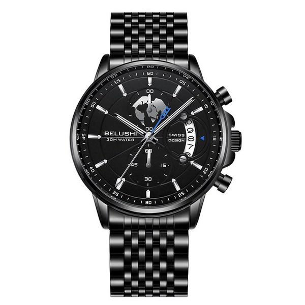 

BELUSHI Мужские наручные часы из металла и кожи Бренд Мужская мода 576