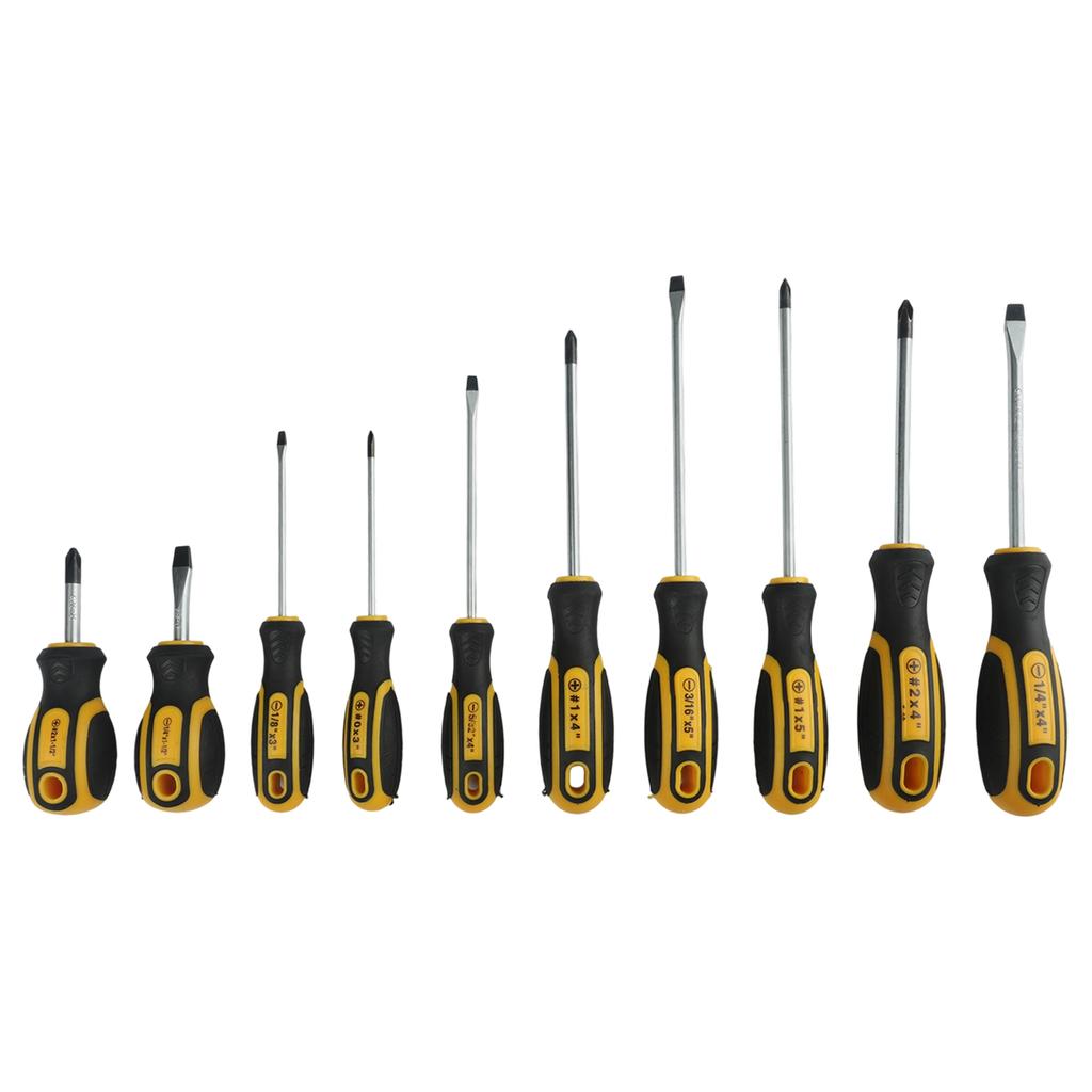 Chromium Vanadium Steel Comfort Grip Handle Household Repairs For Household Use 10 Piece Magnetic Screwdriver Set