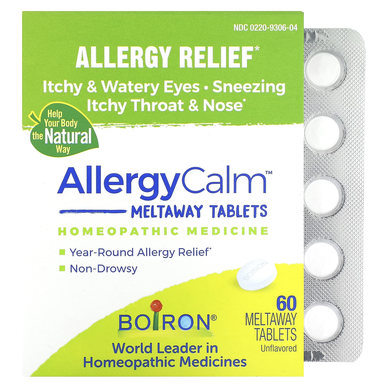 

Boiron, AllergyCalm, Allergy Relief, Tasteless, 60 легкорозчинних таблеток