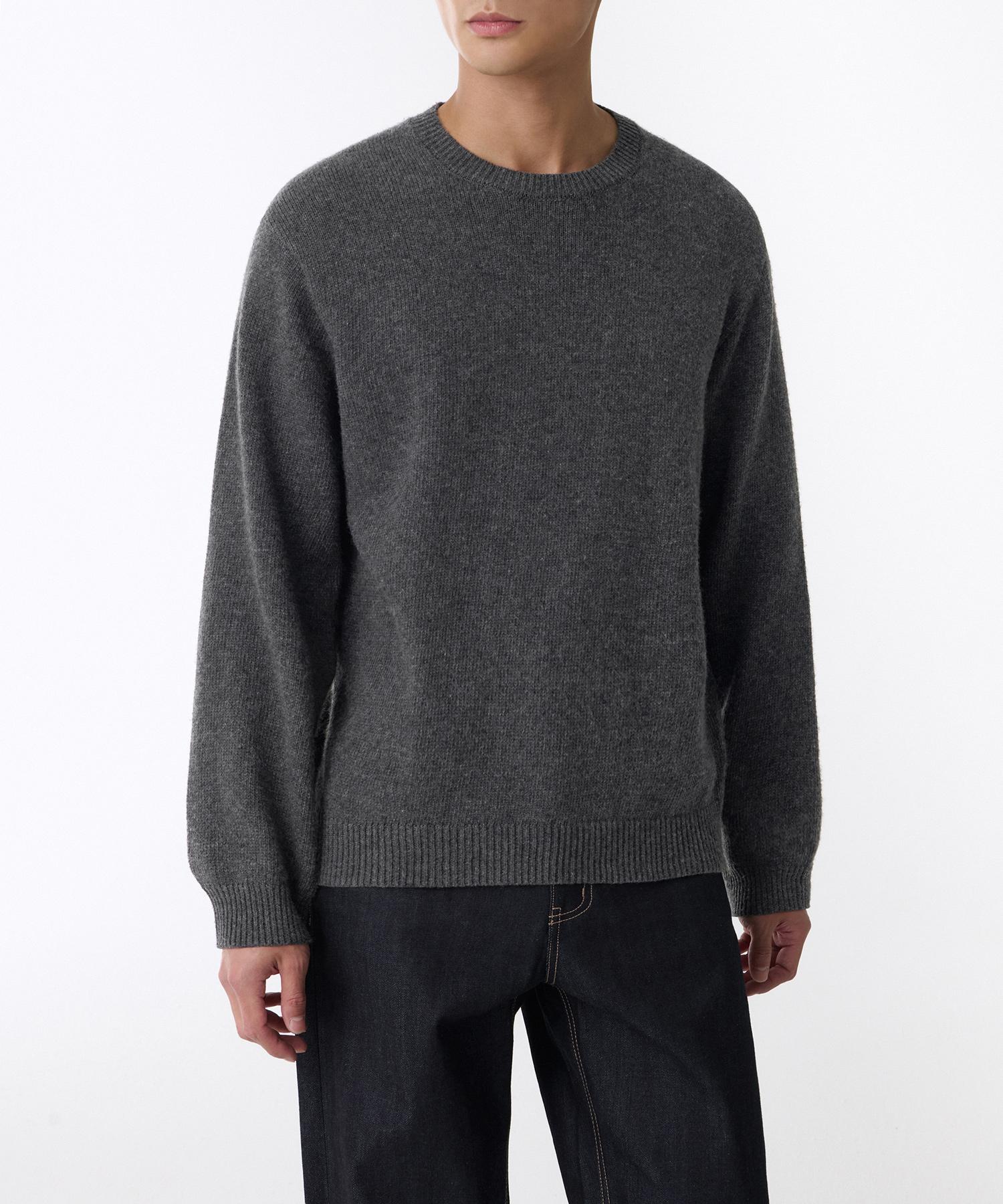 Musinsa Standard Essential Crew Neck Knit [Medium Grey] Medium Gray/S