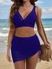 Women’s Sexy Tankini Bathing Suit Mesh Drawstring High-Waist Bikini Swimsuit, Fashion Two-Piece Swimwear Set