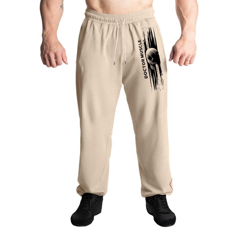 Autumn New Sports Men's Trousers Spelling Stripes Straight Large Size Drawstring Men's Casual Trousers