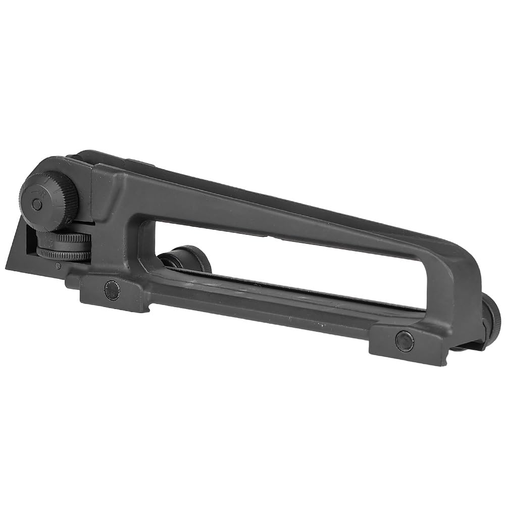 Ryohin Buhin 20mm Rail Compatible Full Metal Carry Handle for USGI Contract AR15, Replica, E&C Built-in Rear Sight, Zinc Alloy, Black
