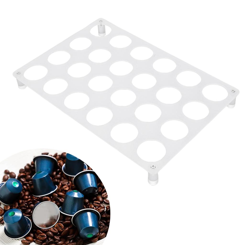 Coffee Pod Holder for 24 Pods Acrylic Clear Coffee Station Capsule Tray for Kitchen Countertop