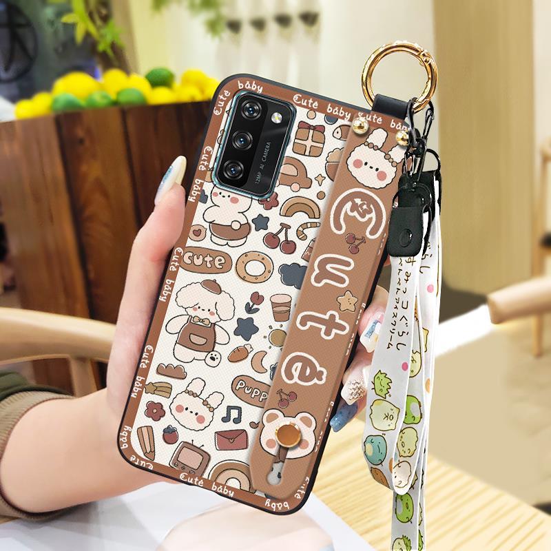 Cute Ring Phone Case For Blackview A100 Anti-knock Wristband Protective Kickstand Cartoon Silicone Fashion Design
