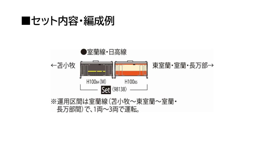 TOMYTEC TOMIX N Gauge JR H100 Series Muroran Line Hidaka Line Wrapping Car Set Railway Model Diesel Car 98138