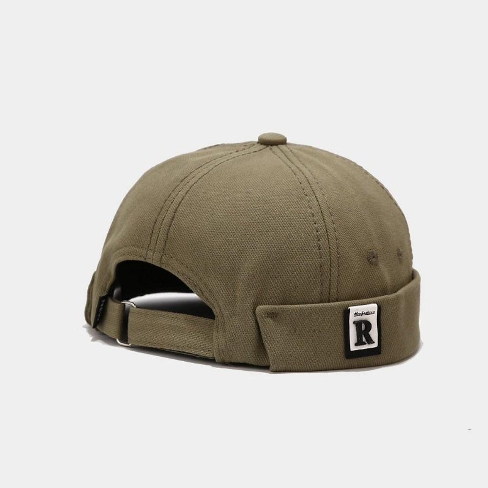 Retro Adjustable Melon Skin Hat Letter Embroidery Brimless Docker Cap Hip Hop Sun Hat Outdoor
