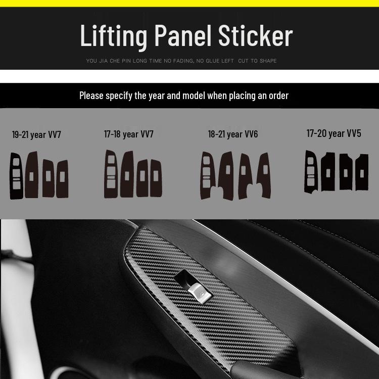 Carbon Fiber Interior Sticker for 17-21 WEY VV5 VV6 VV7S - Center Console Decoration P8