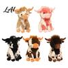 Decorative Tabletop Animal Highland Cow Stuffed Toy Soft Plush Scottish Cattle Doll Huggable Toy Cute Farm Doll Present for Adults Kids Boys Girls