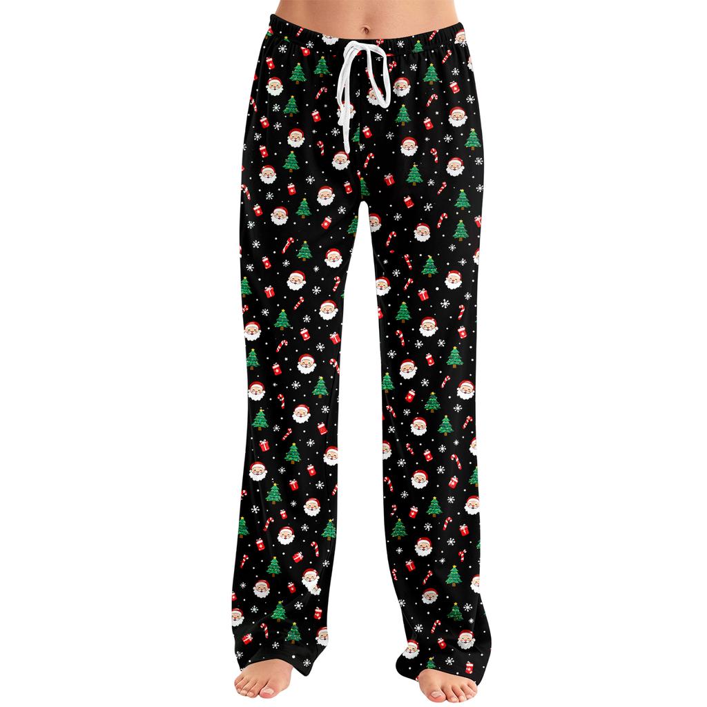 Women's Christmas Print Pajama Pants with Casual Sleep Bottoms