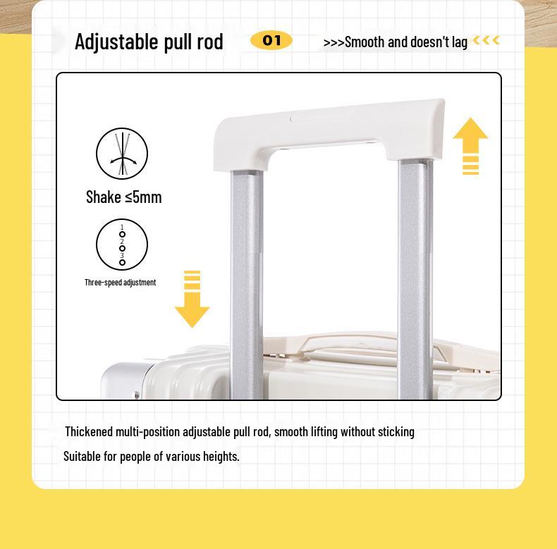 20palcový vysoce hodnotný cestovní kufr na kolečkách s držákem na nápoje a tichými univerzálními kolečky pro cestování na vysokou školu
