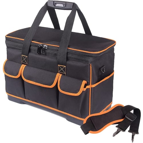 

END Tool Bag, Tool Storage Bag, 600D Oxford Cloth, Wide Opening, Large Storage, Waterproof, Suitable for Bicycle Repair, Fishing, Carpentry, etc., 41c