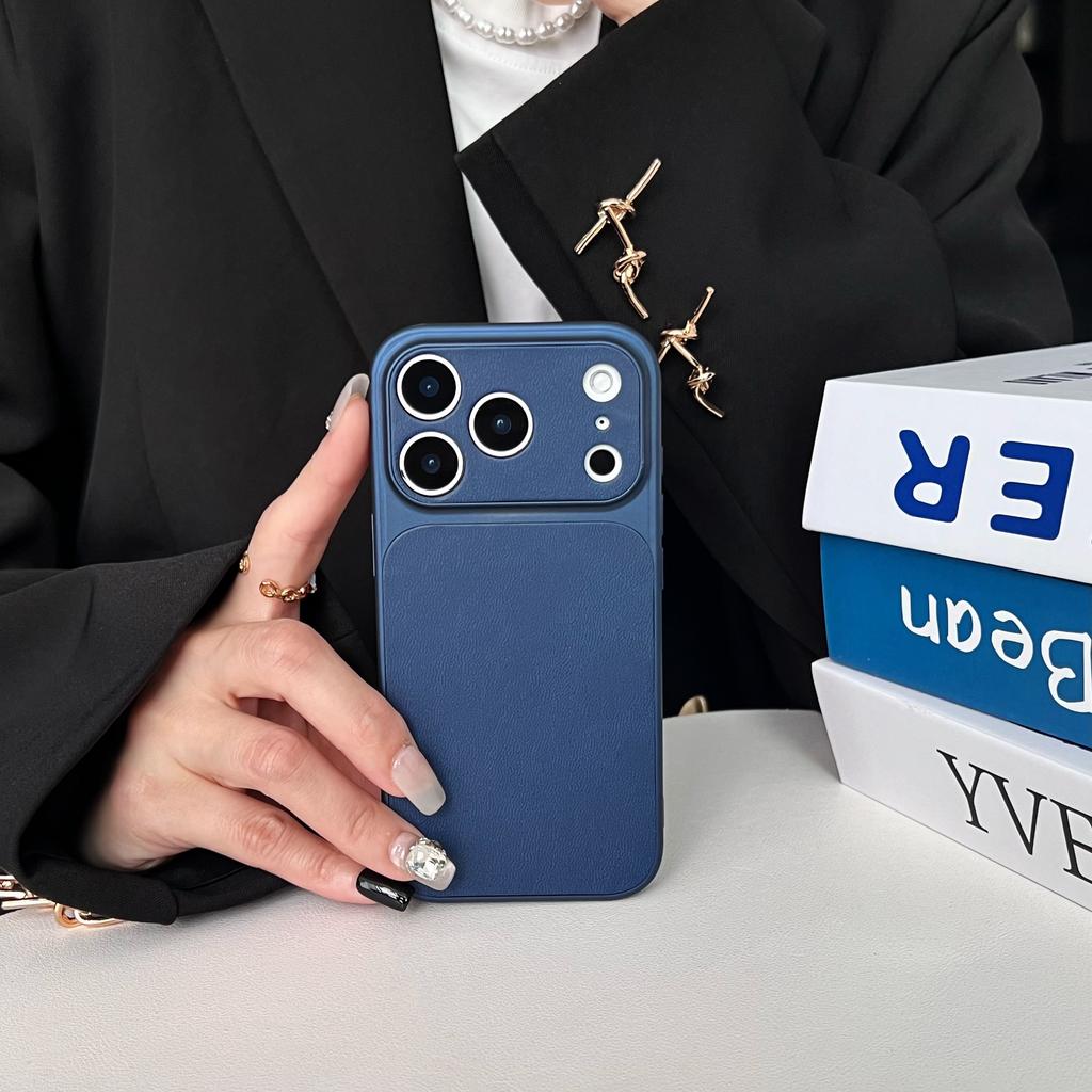 Business Leather Texture Shockproof Plain Case For iPhone 17 16 15 14 13 12 11 17Pro Max Original Protective Skin Friendly Cover