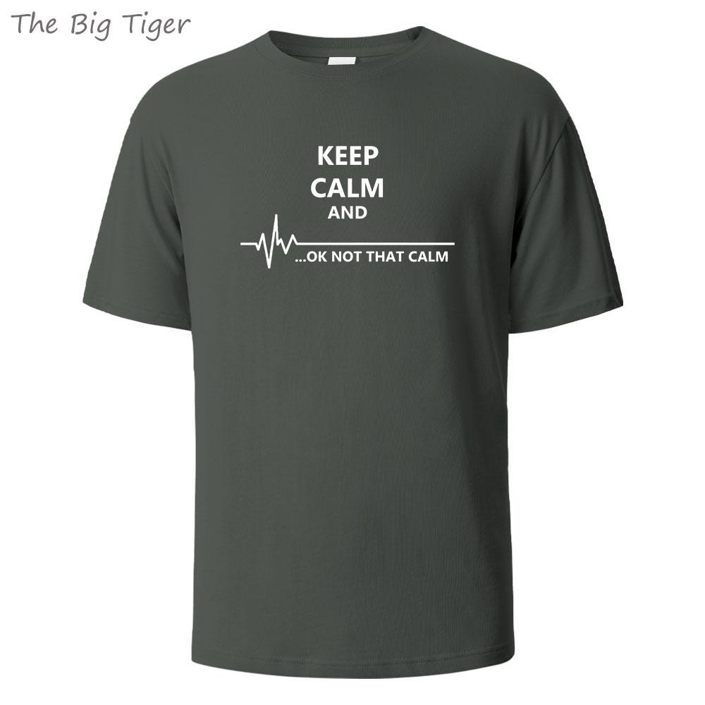 Keep Cale Printed Essential Cotton Tshirt Men Casual Short Sleeve Crew Neck Soft Fabric Breathable Summer Top Mens Tshirt