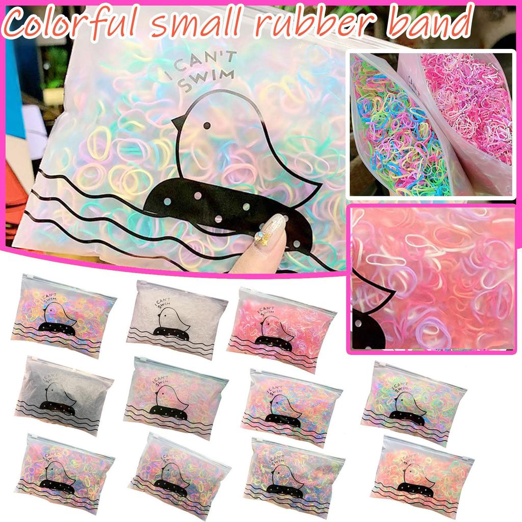 1000 / Pack Girl Colorful Fashion Disposable Rubber Band Elastic Hair Band
