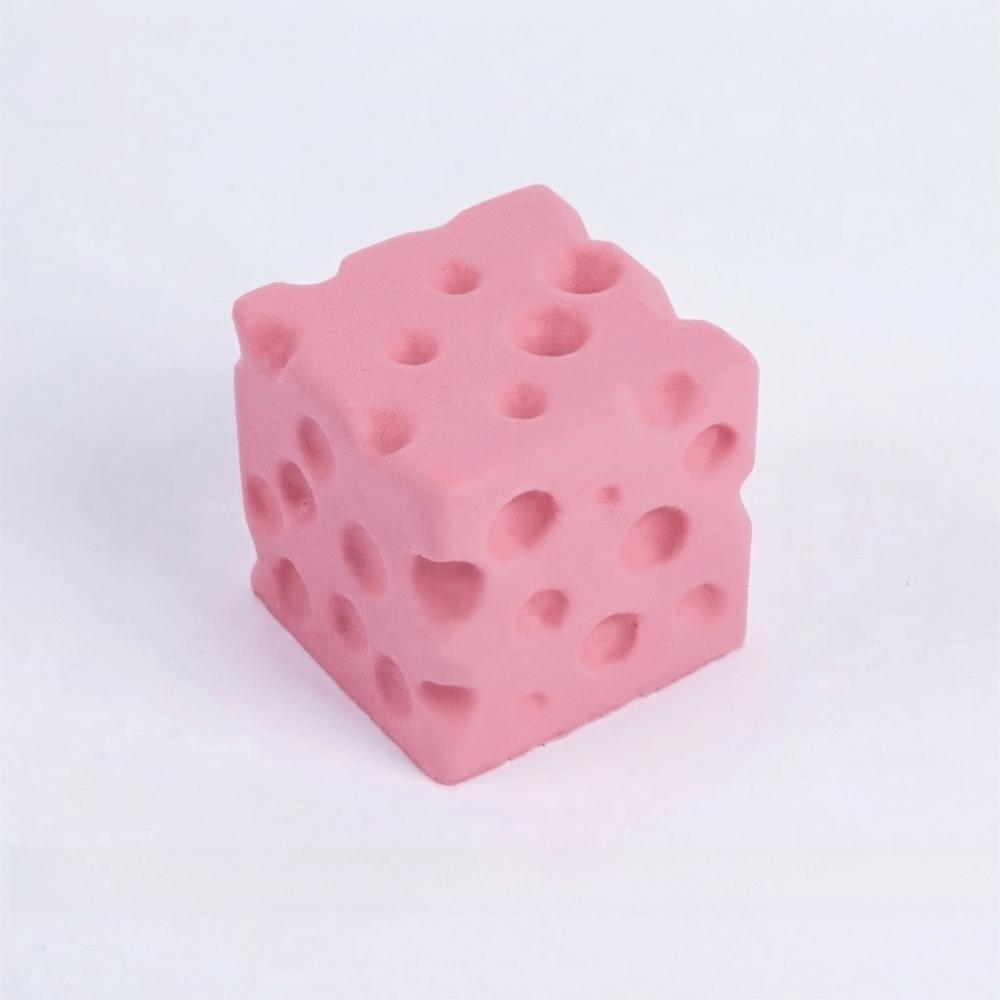 Soft Slow Rebound Cheese Squeezable Toy Non-Toxic Simulated Bread Pinch Toy Hand Relax Square-5cm-pink