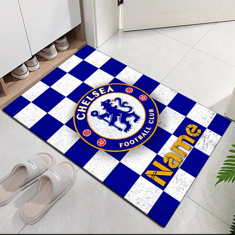 Custom Name Chelsea Football Club Printed Carpet Rug For Office Chair Living Room Bedroom Kitchen Room Decor Gifts