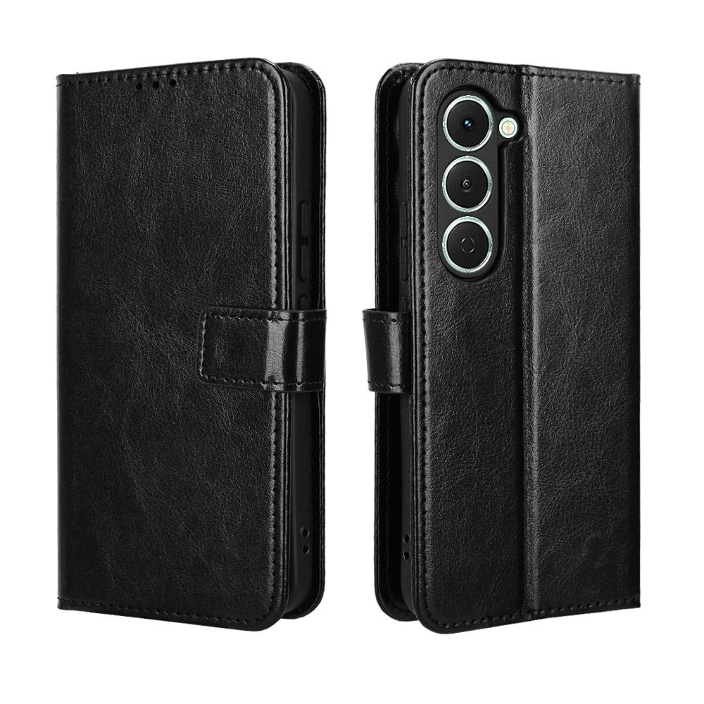 For TECNO Spark 40 Pro 4G PU Leather Case with Strap Crazy Horse Texture Phone Wallet Cover