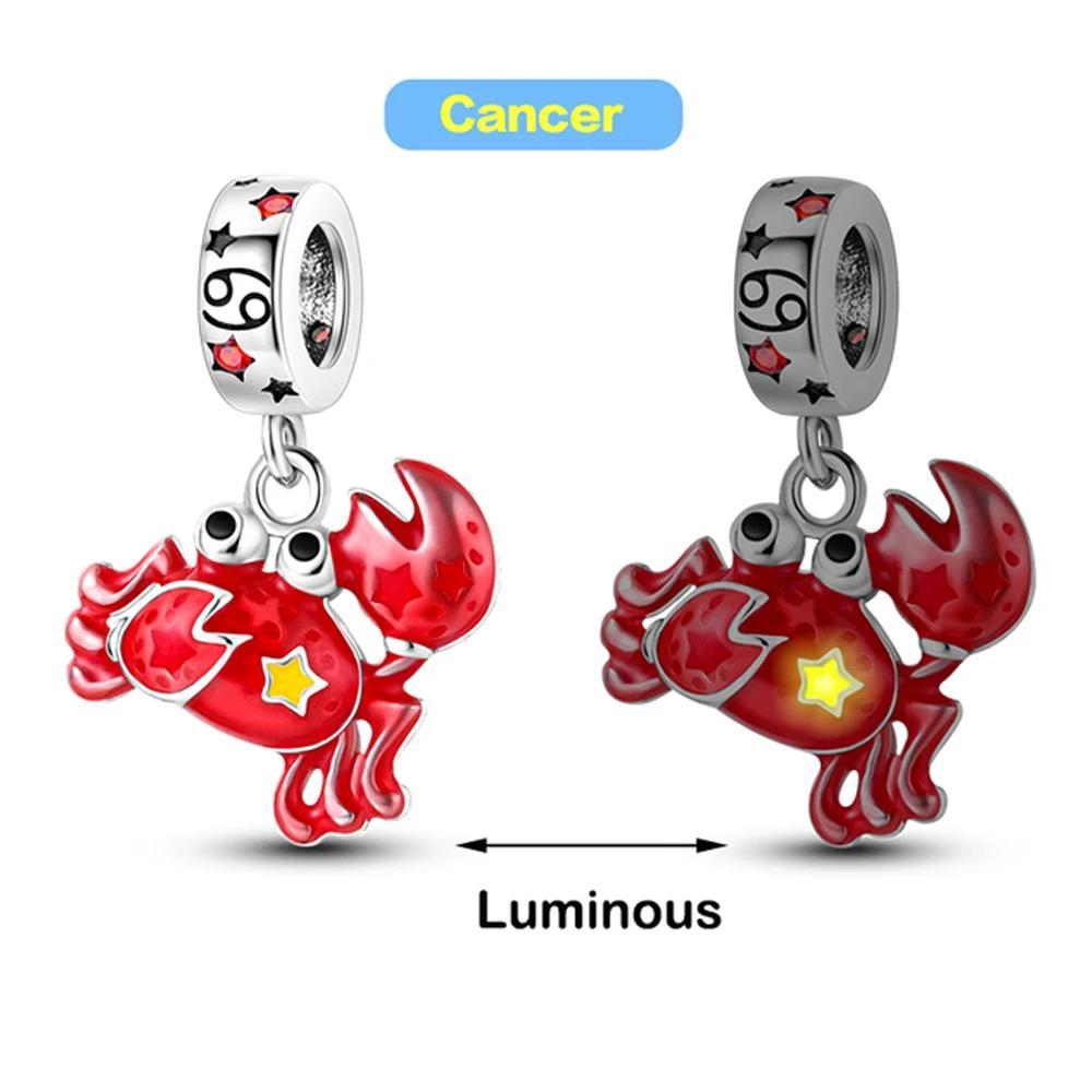 Copperluminous Twelve Constellations Leo Capricorn Charms Beads Fit Original Bracelets For Women Diy Fine Jewelry