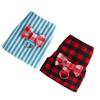 Small Animals Traction Rope Chest Strap Red Grid  Blue Stripes 2 Pieces