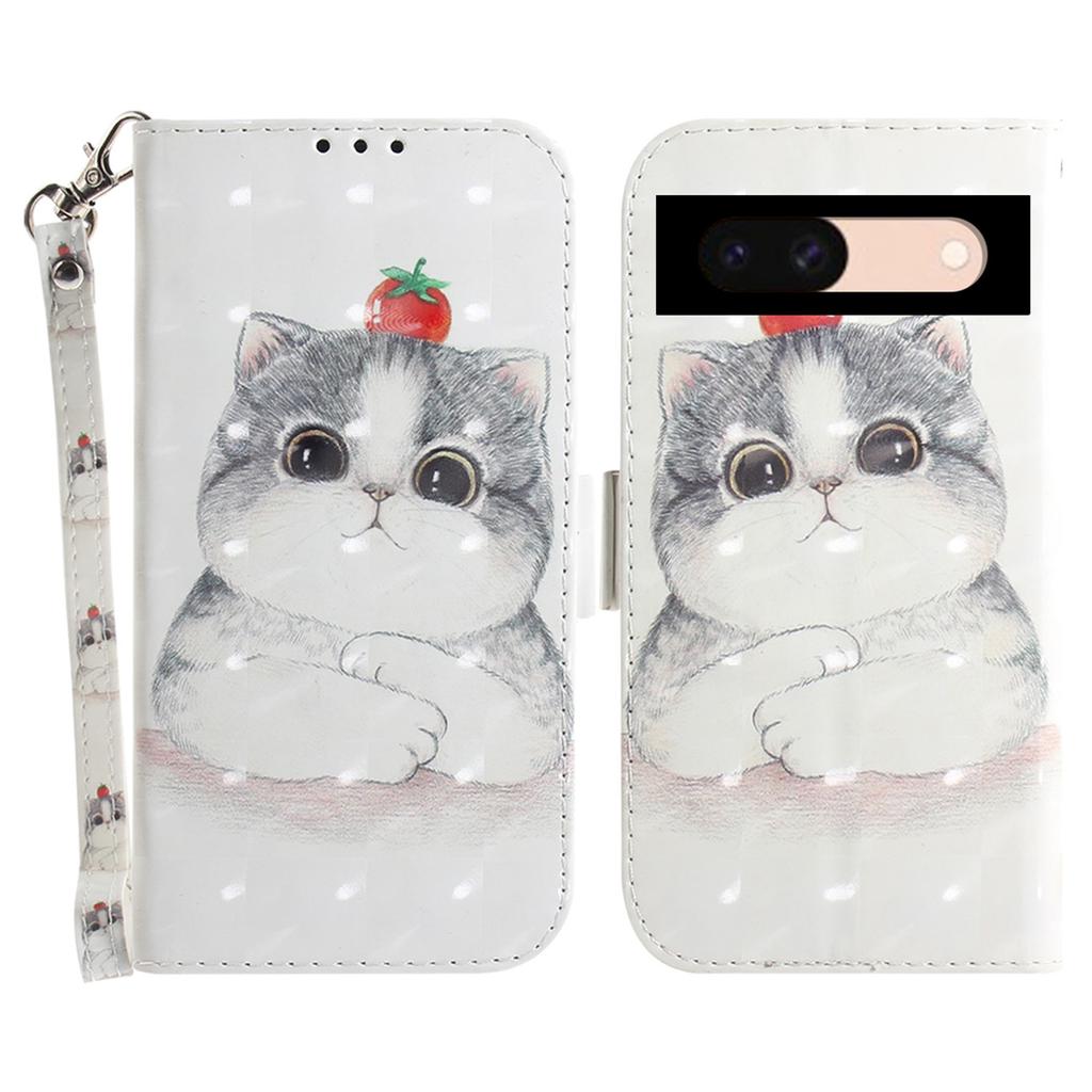 For Google Pixel 8a Wallet Case PU Leather Pattern Printing Flip Phone Cover