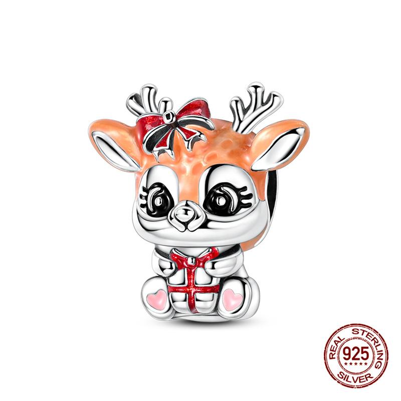 Original Charmscopper Christmas Series Elk Charms Beads Fit 3Mm Original Bracelet Necklace Womens Diy Fine Jewelry Gift