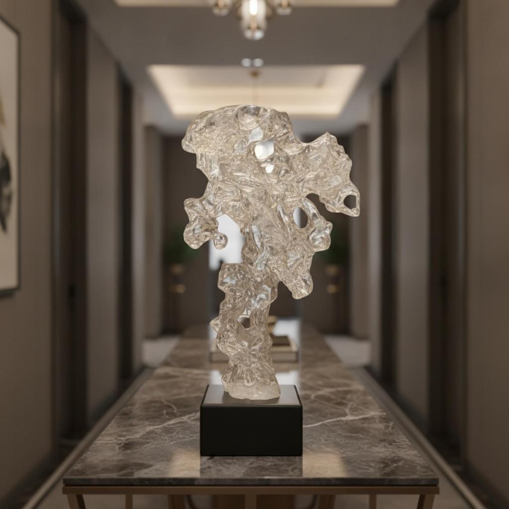 Abstract Sculpture with Base Modern Chinese Resin Rock-Like Statue