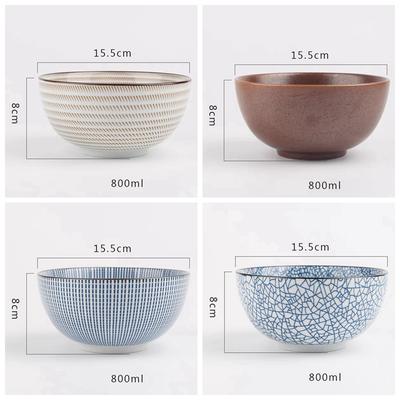6palcová keramická miska na ramen japonská miska na nudle miska na ovesnou kaši polévková miska restaurace domácí nádobí vhodné do mikrovlnné trouby