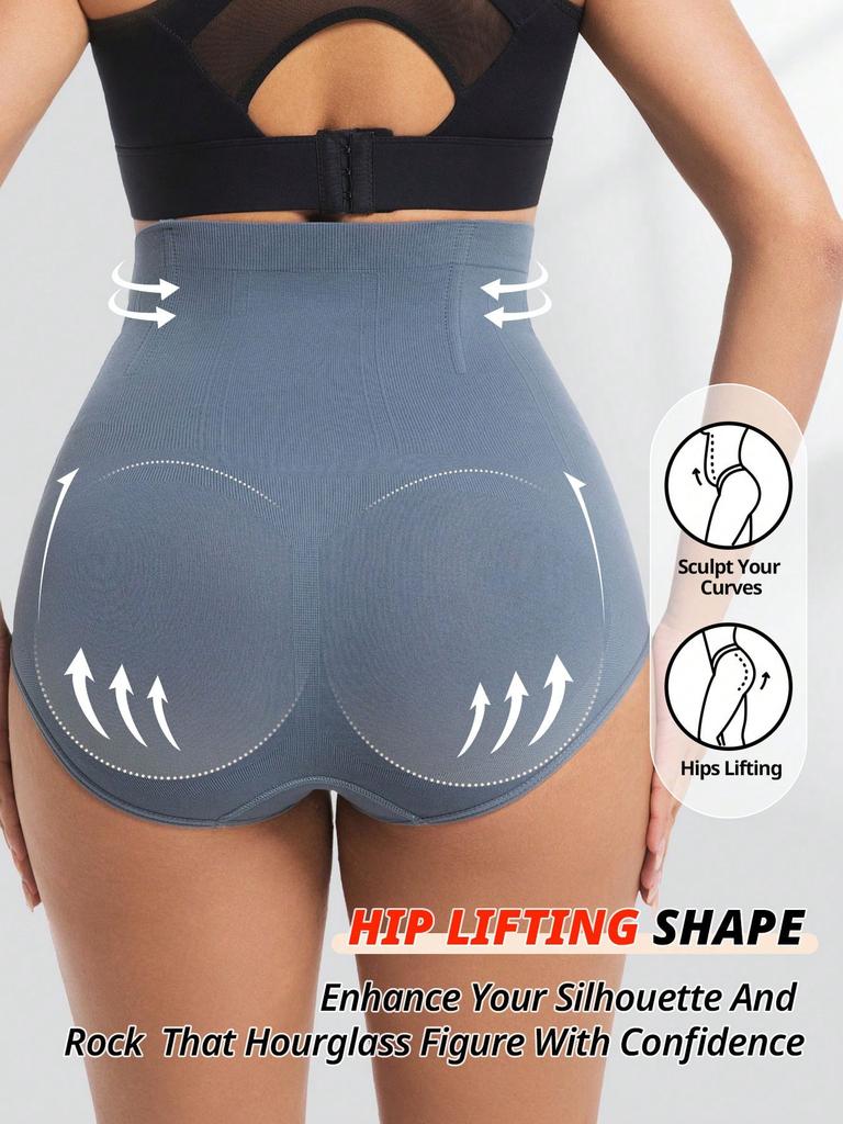 Flarixa Graue Shapewear Unterteil für Damen Hohe Taille Nahtlose Slips Bauchkontrolle Slips Hüft-Po-Lifter Schlankmachender Mieder Damen Oberschenkelmitte Body Shaper