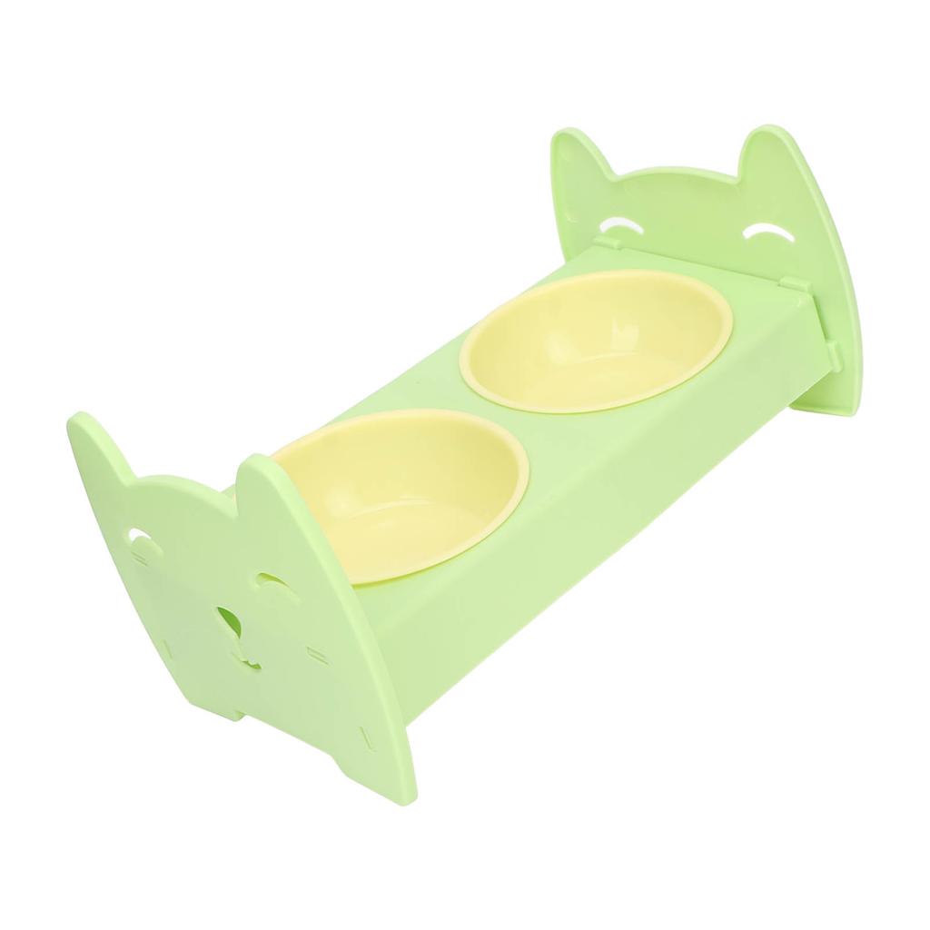 Dual Pet Food Bowl Food Grade Spill Proof Large Capacity Double Dog Cat Bowl for Small Medium Dogs Cats Green