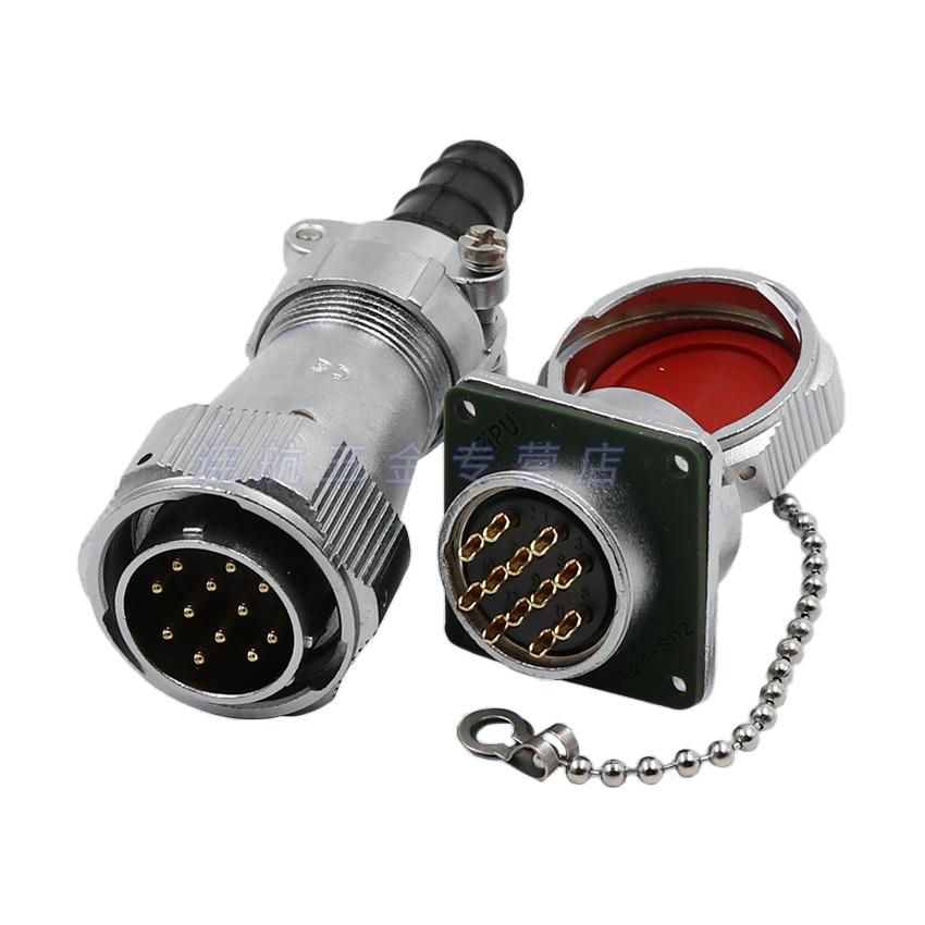 WEIPU WY24 TI+Z Waterproof M24 2 3 4 9 10 12 19 Pin Aviation Electrical Connector Solder Male Plug Female Socket Panel Adapter